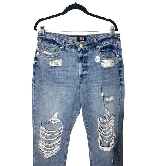 Paige Noella Highrise Straight Ankle Jeans Jovie Destructed sz 30 - Picture 4 of 12